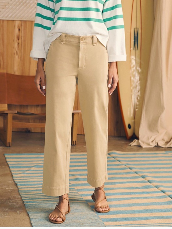 Faherty Pants - Women’s FAHERTY COASTLINE KNIT CHINOS BEIGE TAN KHAKIS STRETCH CASUAL SIZE 4